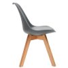 Chaise & Tabouret Miliboo Chaise Design | Chaises Design Grises Avec Pieds Bois Clair Massif (Lot De 2) Pauline