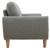 Canap & Fauteuil Miliboo Canap Design | Canap Scandinave 2 Places En Tissu Gris Et Bois Clair Alice