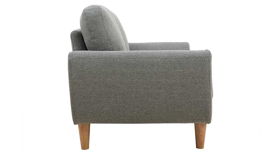 Canap & Fauteuil Miliboo Canap Design | Canap Scandinave 2 Places En Tissu Gris Et Bois Clair Alice