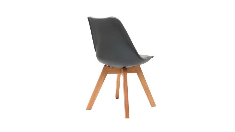 Chaise & Tabouret Miliboo Chaise Design | Chaises Scandinaves Gris Et Bois Clair Massif (Lot De 4) Pauline