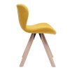 Chaise & Tabouret Miliboo Chaise Design | Chaise Scandinave En Tissu Effet Velours Jaune Moutarde Et Bois Clair Anya