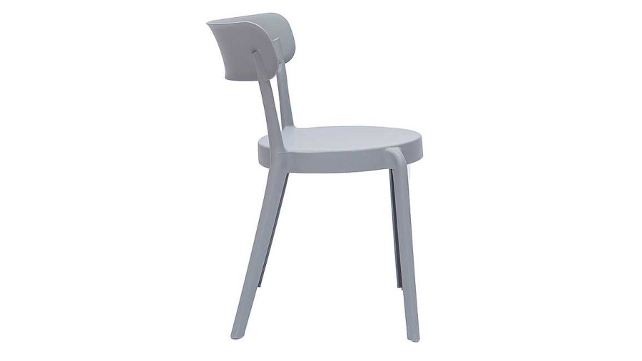 Jardin Miliboo | Chaises Design Gris Clair Empilables Int Rieur - Ext Rieur (Lot De 2) Rios