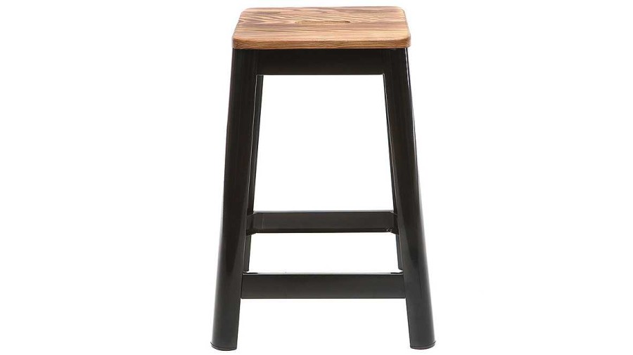 Chaise & Tabouret Miliboo Tabouret De Bar | Tabouret De Bar Industriel Noir 65 Cm Nick