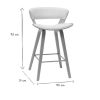 Chaise & Tabouret Miliboo Tabouret De Bar | Tabouret De Bar Design Blanc Et Bois Clair H65 Cm Syrah