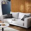 Canap & Fauteuil Miliboo Canap Design | Canap Design 4 Places L210Cm En Tissu Beige Et M Tal Noir Osmann