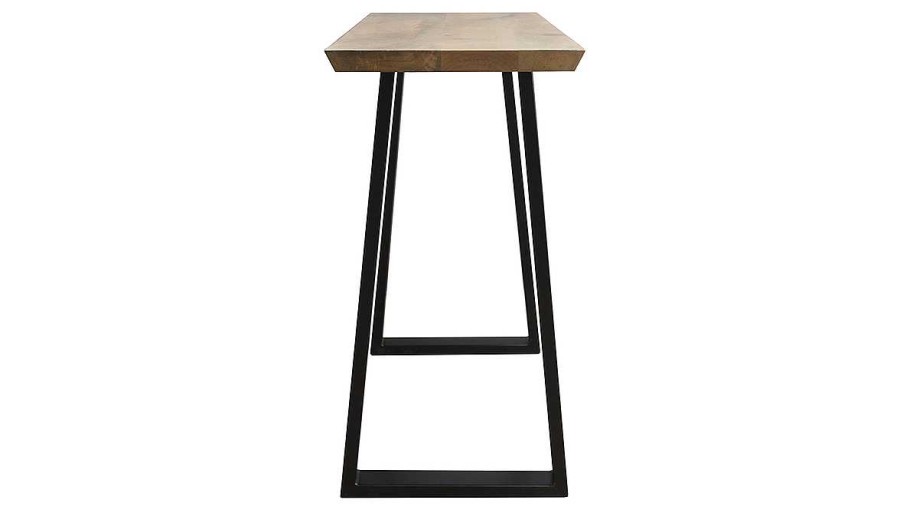 Table Miliboo | Console Industrielle En Bois Manguier Massif Et M Tal Noir L120 Cm Vijay