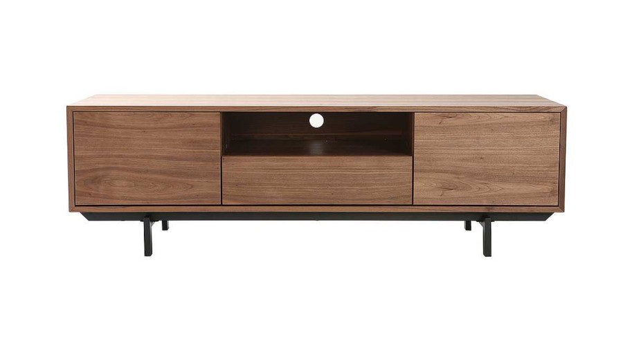 Rangement Miliboo Meuble Tv Design | Meuble Tv Vintage En Bois Fonc Niche Ouverte L160 Cm Manny