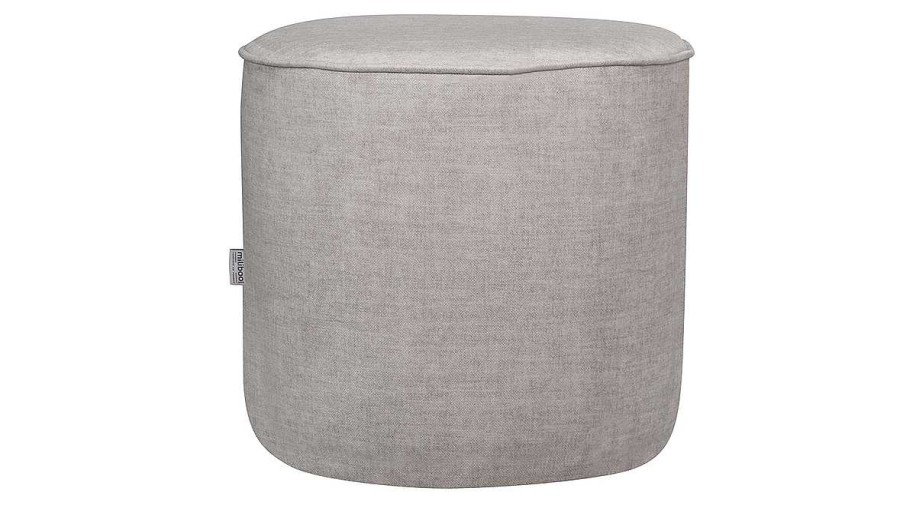 Canap & Fauteuil Miliboo | Pouf Rond En Tissu Beige D40 Cm Coq