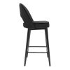 Chaise & Tabouret Miliboo Tabouret De Bar | Tabouret De Bar Design En Velours Noir Et M Tal H69 Cm Bellerose