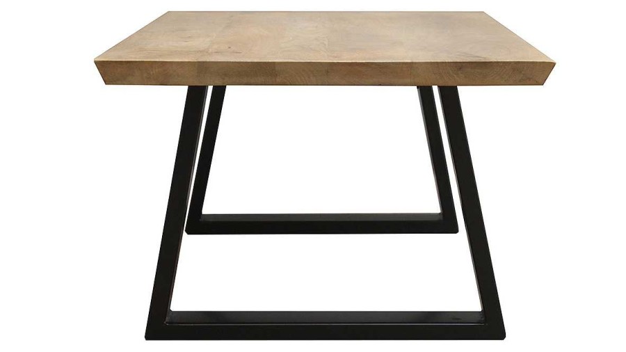 Table Miliboo | Table Basse Rectangulaire Bois Manguier Massif Et M Tal Noir L100 Cm Vijay