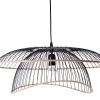 Luminaire Miliboo | Suspension En M Tal Noir Et Rotin Naturel D64 Cm Steam