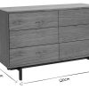 Rangement Miliboo | Commode Vintage Bois Fonc Noyer Et M Tal Noir 6 Tiroirs L120 Cm Manny