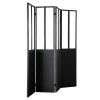 D Co Miliboo | Verri Re Atelier Paravent Industriel En M Tal Noir Et Verre 4 Vantaux L160 Cm Rack