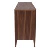 Rangement Miliboo | Buffet En Bois Fonc Noyer 2 Portes 3 Tiroirs 180 Cm Benja