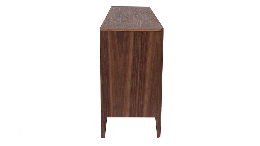 Rangement Miliboo | Buffet En Bois Fonc Noyer 2 Portes 3 Tiroirs 180 Cm Benja