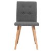 Chaise & Tabouret Miliboo Chaise Design | Chaise Design En Tissu Gris Fonc Et Bois Clair Massif (Lot De 2) Horta