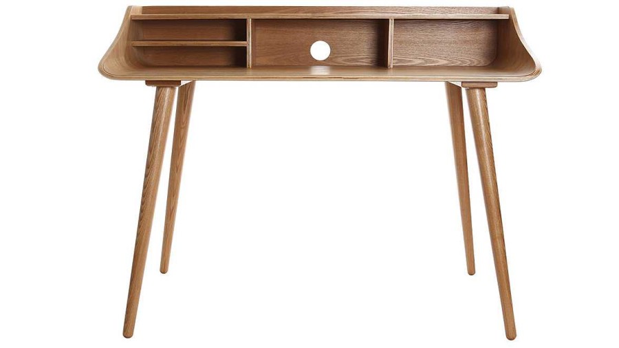 Bureau Miliboo Bureau Design | Bureau Avec Rangements Vintage Bois Clair L120 Cm Nordeco