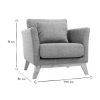 Canap & Fauteuil Miliboo Fauteuil Design | Fauteuil Scandinave D Houssable En Tissu Gris Clair Et Bois Clair Oslo