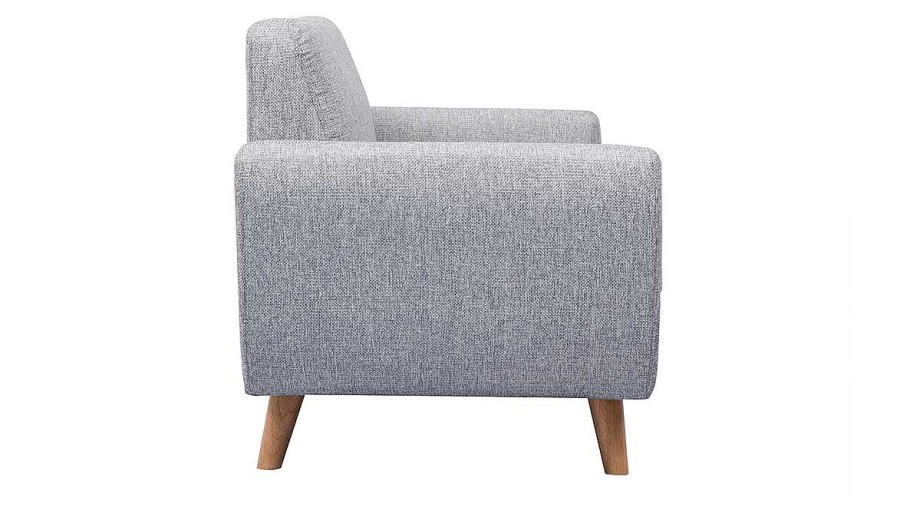 Canap & Fauteuil Miliboo Canap Design | Canap Scandinave 2 Places En Tissu Gris Et Bois Clair Pure