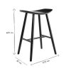 Chaise & Tabouret Miliboo Tabouret De Bar | Tabouret De Bar Bois Noir H65 Cm Demory