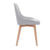 Chaise & Tabouret Miliboo Chaise Design | Chaises Scandinaves En Tissu Gris Clair Et Bois Clair Massif (Lot De 2) Holo