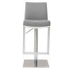 Chaise & Tabouret Miliboo Tabouret De Bar | Tabouret De Bar Relevable Gris Et Acier Chrom Kyle