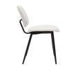 Chaise & Tabouret Miliboo Chaise Design | Chaises En Tissu Effet Laine Boucl E Blanc Et M Tal Noir (Lot De 2) Tobias