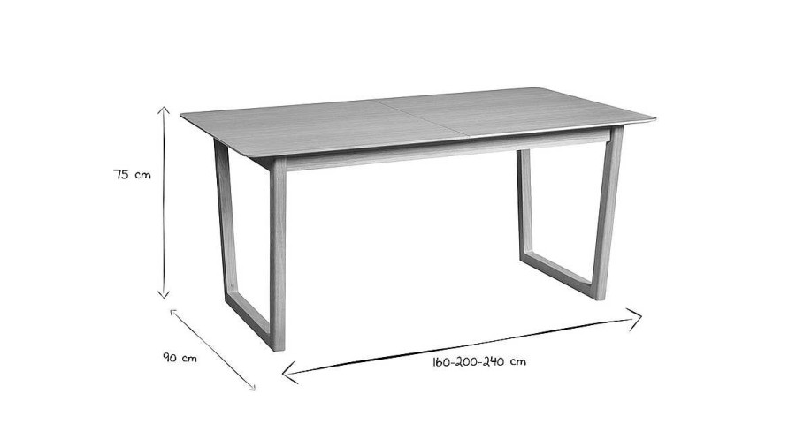 Table Miliboo Table Extensible | Table Extensible Rallonges Int Gr Es Rectangulaire Bois Clair Ch Ne L160-240 Cm Laho