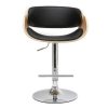 Chaise & Tabouret Miliboo Tabouret De Bar | Tabouret De Bar Design R Glable Noir Et Bois Clair Bent