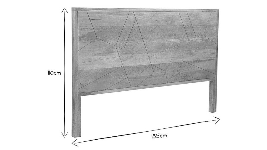 Chambre Miliboo | T Te De Lit Grav E En Bois Manguier Massif L165 Cm Linium