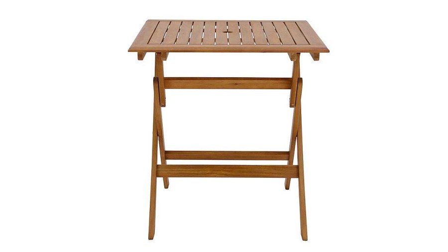 Jardin Miliboo | Table De Jardin Carr E Pliante En Bois Massif L70 Cm Fuego