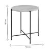 Table Miliboo | Table D'Appoint Ronde Design En Marbre Blanc Et M Tal Noir D42 Cm Sarda