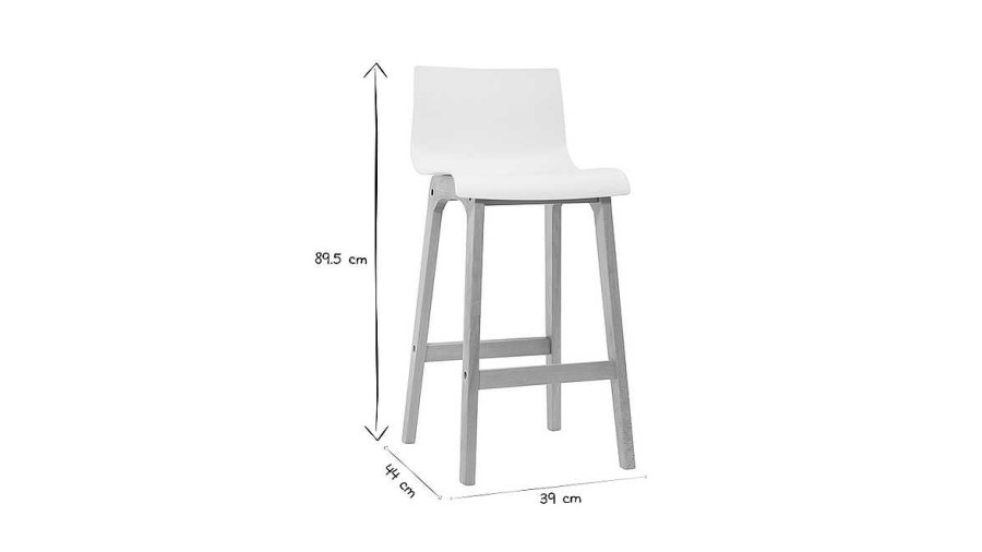 Chaise & Tabouret Miliboo Tabouret De Bar | Tabourets De Bar Design Bois Et Gris Clair H65 Cm (Lot De 2) New Surf