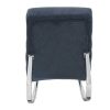 Canap & Fauteuil Miliboo Rocking Chair | Rocking Chair Design En Tissu Effet Velours Bleu Et Acier Chrom Taylor