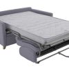 Canap & Fauteuil Miliboo Canap Convertible | Canap Convertible 2-3 Places En Tissu Gris Et Bois Clair Avec Matelas 13 Cm Skandy