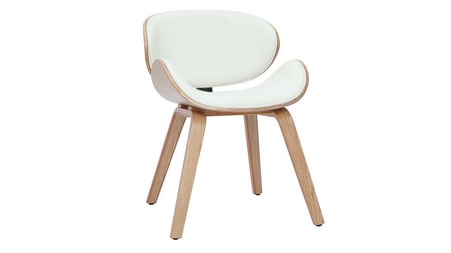 Chaise & Tabouret Miliboo Chaise Design | Chaise Design Blanc Et Bois Clair Walnut