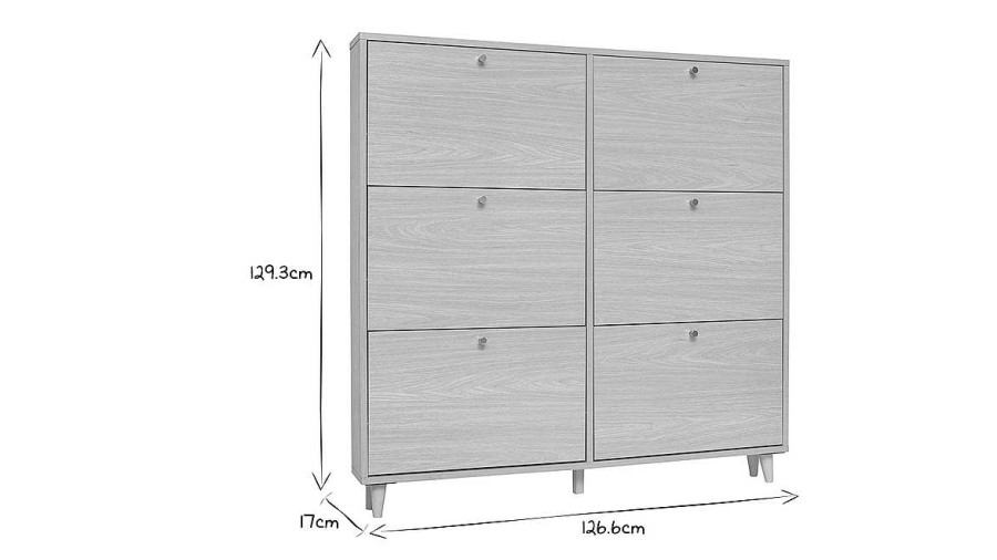 Rangement Miliboo | Meuble Chaussures Finition Bois Clair Ch Ne L126 Cm Silvestre