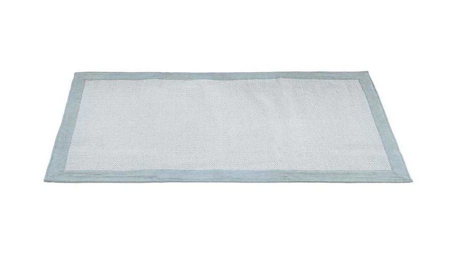 D Co Miliboo | Tapis De Couloir En Coton Bleu Perle 60 X 200 Cm Aster