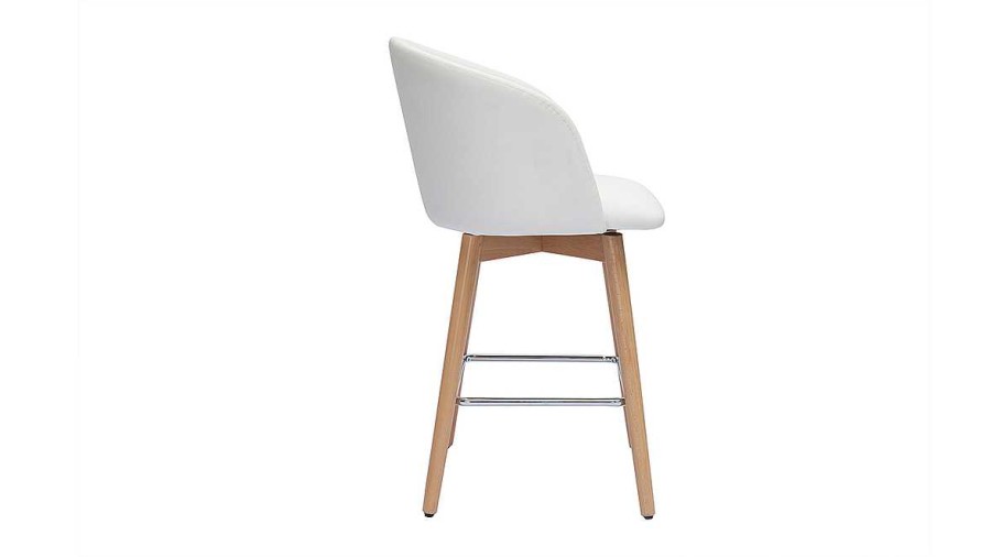 Chaise & Tabouret Miliboo Tabouret De Bar | Tabourets De Bar Design Blanc Et Bois Clair H68 Cm (Lot De 2) Vanity