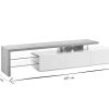 Rangement Miliboo Meuble Tv Design | Meuble Tv Design Blanc Laqu Mat Plateau Bois L204 Cm Media