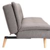 Canap & Fauteuil Miliboo Canap Convertible | Canap Convertible Scandinave 3 Places En Tissu Gris Fonc Et Bois Clair Senso