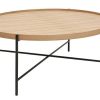 Table Miliboo | Table Basse Ronde Bois Clair Et M Tal Noir D90 Cm Bassy