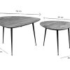 Table Miliboo | Tables Basses Gigognes Bois Massif Et M Tal Noir (Lot De 2) Stones