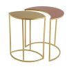 Table Miliboo | Table D'Appoint En M Tal Dor Et Rose Maill Toscane