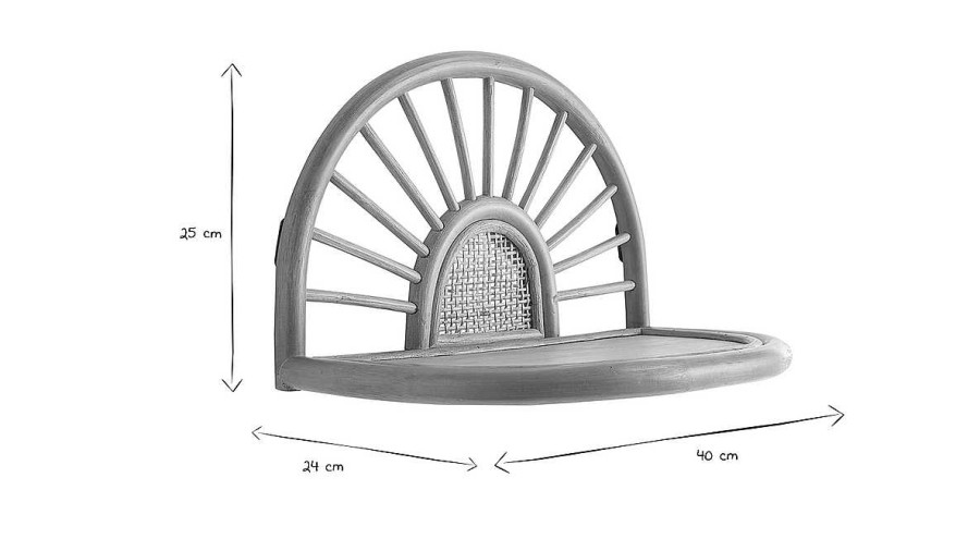 Chambre Miliboo | Tag Res Murales En Rotin Naturel Et Cannage L40 Cm (Lot De 2) Bow