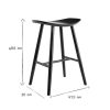 Chaise & Tabouret Miliboo Tabouret De Bar | Tabourets De Bar Noirs H65 Cm (Lot De 2) Demory