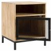 Chambre Miliboo | Table De Chevet Avec Rangements Industriel Bois Manguier Massif Et M Tal Perfor L43 Cm Rack