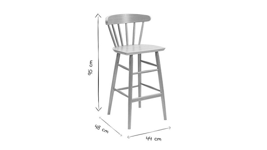 Chaise & Tabouret Miliboo Tabouret De Bar | Tabouret De Bar Barreaux Bois Ch Ne H65 Cm Daria