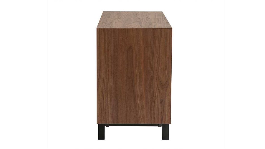 Rangement Miliboo | Commode Vintage En Bois Fonc Noyer Et M Tal Noir 3 Tiroirs L81 Cm Manny