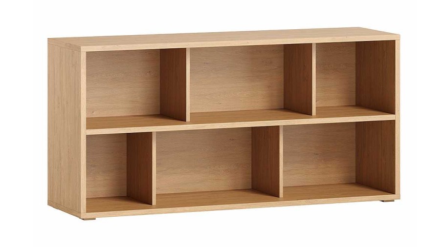 Bureau Miliboo | Biblioth Que Basse Finition Bois Clair Ch Ne L140 Cm Epure